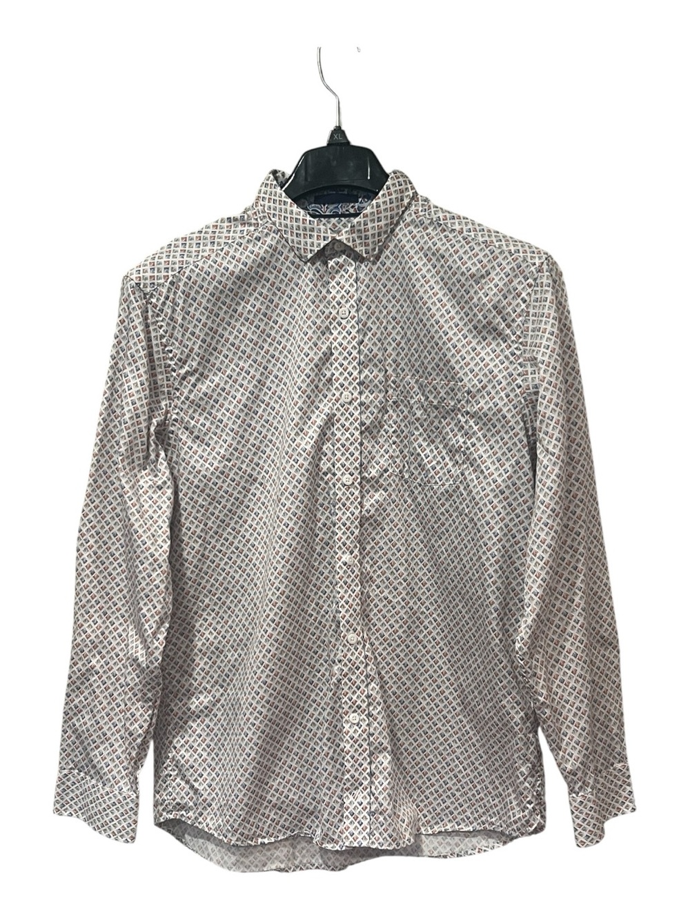 Johnston & Murphy long-sleeve printed button-up shirt size Large preppy Office